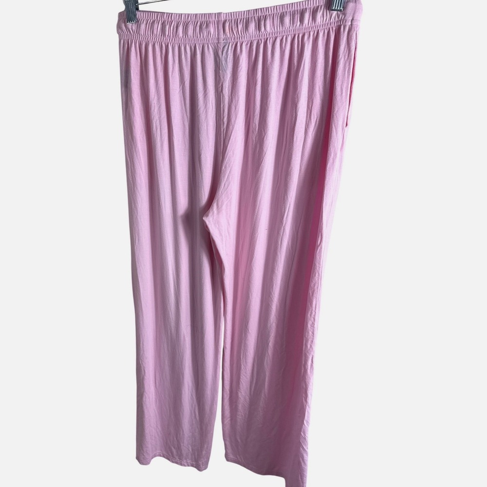 Comfrt Womens Lounge Pants Pink Wide Leg Drawstring Sleepwear Size L - Picture 3 of 7